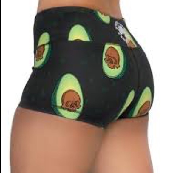 Feedmefightme Avacado Skull Shorties-Small